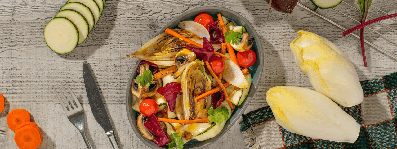 Verduras a la plancha con reducción de cítricos